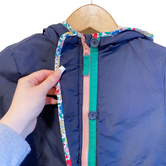 Mini Boden Navy Blue Hooded Sherpa-Lined Anorak Cat Jacket Size: 5-6 Youth - Picture 7 of 8